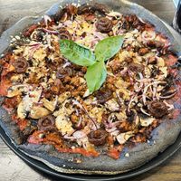   at Black Crust Pizzeria in Vik