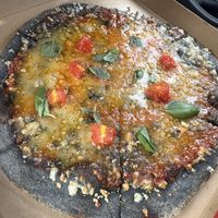 #9 with vegan cheese  at Black Crust Pizzeria in Vik