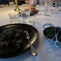 Vegan chop with spinach   at Carversteak in Las Vegas