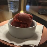 Raspberry Sorbet  at Carversteak in Las Vegas