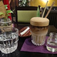 Vegan latte. Not the best coffee at Shamballa Vegetarian Bistro HoiAn in Hoi An