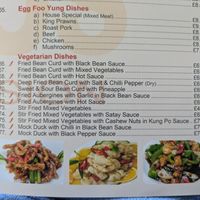 Vegetarian dishes from Lotus. The takeout menu is different to the restaurant menu. at Lotus Restaurant  in Pendine