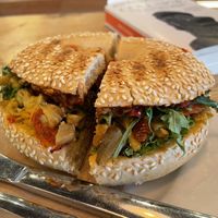 Shawarma style bagel, 9.40 lev  at Coffee Fellows in Sofia