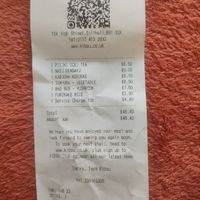 Our bill - July 2026 at KIBOU Japanese Kitchen & Bar in Solihull