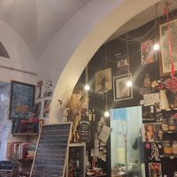 Menu and serving area at Bensi in Rome