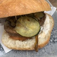 “Tasty Green” Vegan Hamburger (Hamburguesa Vegana)  at La Cubana in Lloret De Mar