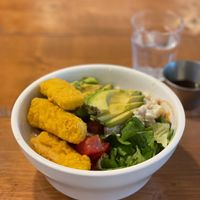 Simple rice ball with fried tofu  at Le Vegiwang - 르베지왕 in Seoul