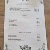Drinks I at Bojtorina Vegan Kitchen in Sopron