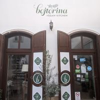 Front door at Bojtorina Vegan Kitchen in Sopron