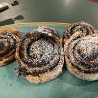 Cocoa snail pastry  at Bojtorina Vegan Kitchen in Sopron