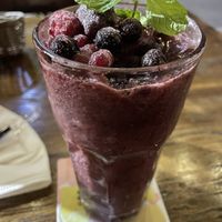 Mixed berry smoothie, 60 baht  at Heaven Burger in Chiang Rai