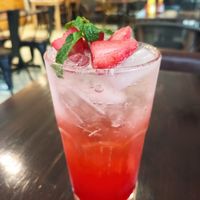 Strawberry soda at Heaven Burger in Chiang Rai