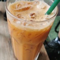 Thai tea at Heaven Burger in Chiang Rai