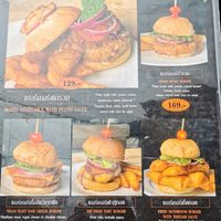 Menu at Heaven Burger in Chiang Rai