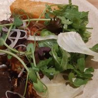 Smokey aubergine with pitta and potato rosti at Tendril in London