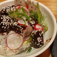 Purple potato with a sesame Chinese-style sauce at Tendril in London