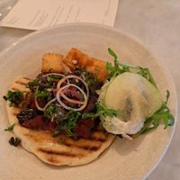 Aubergine with apple and fennel salad at Tendril in London