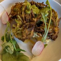 Leek fritters (recommended!) at Tendril in London