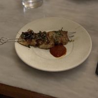 Grilled celeriac.  Apple.  Harissa  at Tendril in London