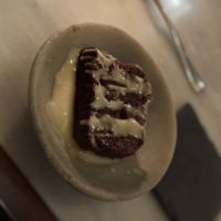 Christmas pudding with custardd  at Tendril in London