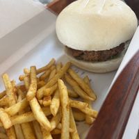 Vegan burger   at Wat Bong in Siem Reap