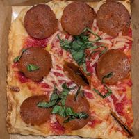 vegan pepperoni pizza at Ranch Pizza - Happy Valley Public House in Happy Valley