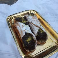 Vegan Cannoli with chocolate filling  at Bar Mazzini in Catania