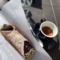 Freshly filled cannoli  at Bar Mazzini in Catania
