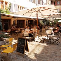 Seating at Holzbackerei Bio Andreas in Basel