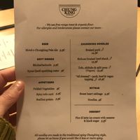 Menu  at Chungking Noodles in Berlin