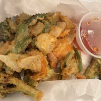 Fried Veggies weren’t bad for breaded fried veggies. (My husband liked these)  at Racha Thai Cuisine in Chesapeake