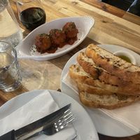 meatballs and focaccia   at Lilla in Portland