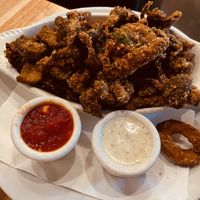 Breaded mushrooms — out of this world!  at Lilla in Portland