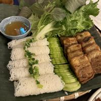 Pork belly platter  at Viet Family - The Vegan House in Vancouver