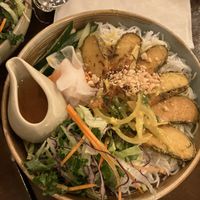 Fish noodle bowl  at Viet Family - The Vegan House in Vancouver