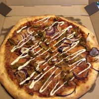 New York style vegan shoarma pizza  at New York Pizza in Den Helder