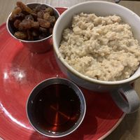 Oat milk porridge with toppings  at Bob & Berts in Dumfries