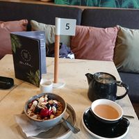 Granola and coconut yoghurt at The Workhouse in Brixworth