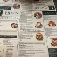 Menu  at Fress  in Manchester