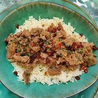 Vadas style dish with rice at Yes It Is Vegan II - Liszt Ferenc Tér in Budapest