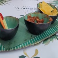 The appetizer with sundried tomato dip at Yes It Is Vegan II - Liszt Ferenc Tér in Budapest