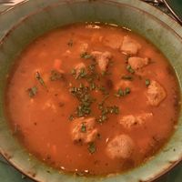 Goulash soup  at Yes It Is Vegan II - Liszt Ferenc Tér in Budapest
