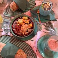 Tuna sandwich, porridge and chia pudding   at Yes It Is Vegan II - Liszt Ferenc Tér in Budapest