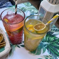 Passion fruit and raspberry lemonades at Yes It Is Vegan II - Liszt Ferenc Tér in Budapest