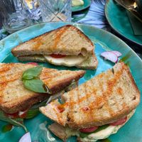 Caprese sandwich! at Yes It Is Vegan II - Liszt Ferenc Tér in Budapest