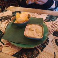 Cips and an eggplant dip at Yes It Is Vegan II - Liszt Ferenc Tér in Budapest