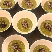 Green soup at Savor in San Francisco