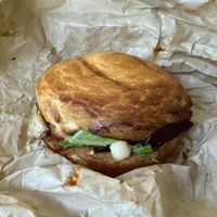 Pulled King Trumpet Burger  at Savor in San Francisco