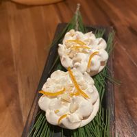 meringue made with aquafaba at Encanto in Lisbon