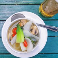 Tom yum at Luk Thai at The Cricketers in Cambridge